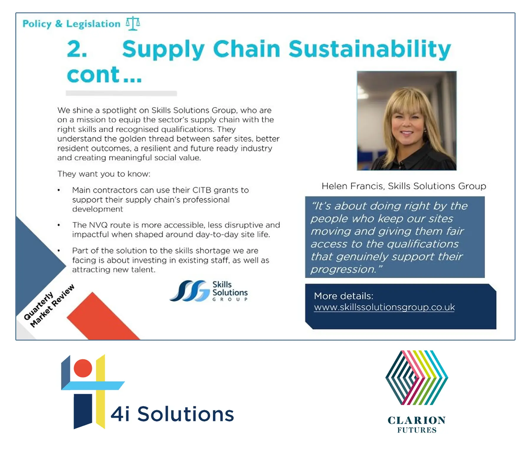 SSG Featured in Supply Chain Sustainability Market Review